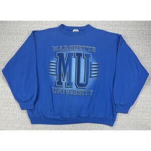 Marquette Golden Eagles Sweatshirt Mens 2XL NCAA Crewneck Basketball Made USA 90